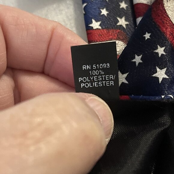 One America Men's Necktie Tie Silk Satin American‎ Flag All Over Made USA 56" - Picture 7 of 10
